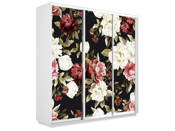 Шкаф-купе Экспресс 3-х дверный (Фото №1020 Пионы)