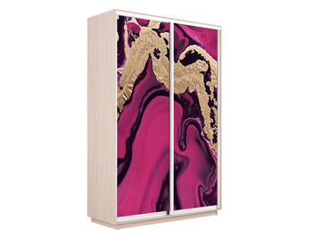 Шкаф-купе Экспресс 2-х дверный (Фото №1005 Абстракция розовая)