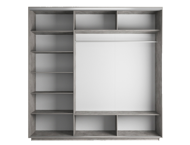 Шкаф-купе Экспресс Люкс 3-х дверный (Фото №1014 Закат над городом), Бетон