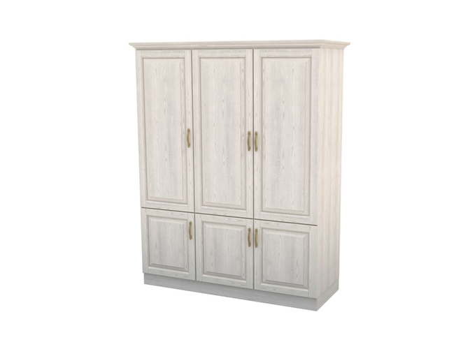 Купить белый шкаф распашной 3-х створчатый Эдем беленый дуб