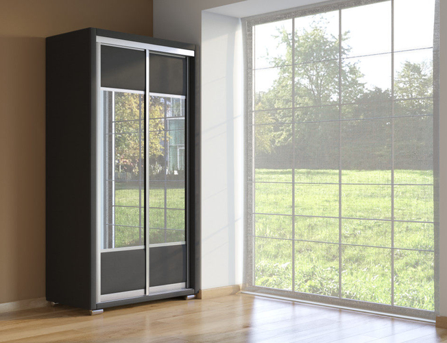 Шкаф-купе 2-х дверный Orma Soft черный