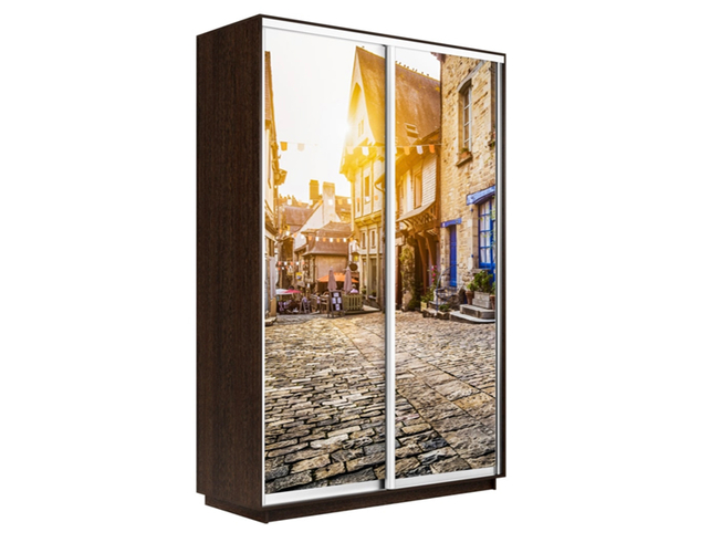 Шкаф-купе Экспресс 2-х дверный (Фото №1022 Улица), Венге