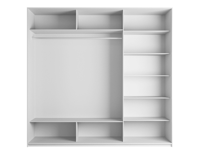 Шкаф-купе Прайм з-х дверный (ЛДСП, зеркало), Белый снег